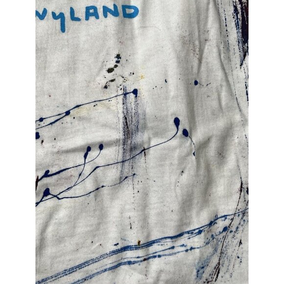 1990 Wyland Studios Kissing Dolphins Men's T-Shirt Hand Signed Painted Large VTG - Picture 9 of 12